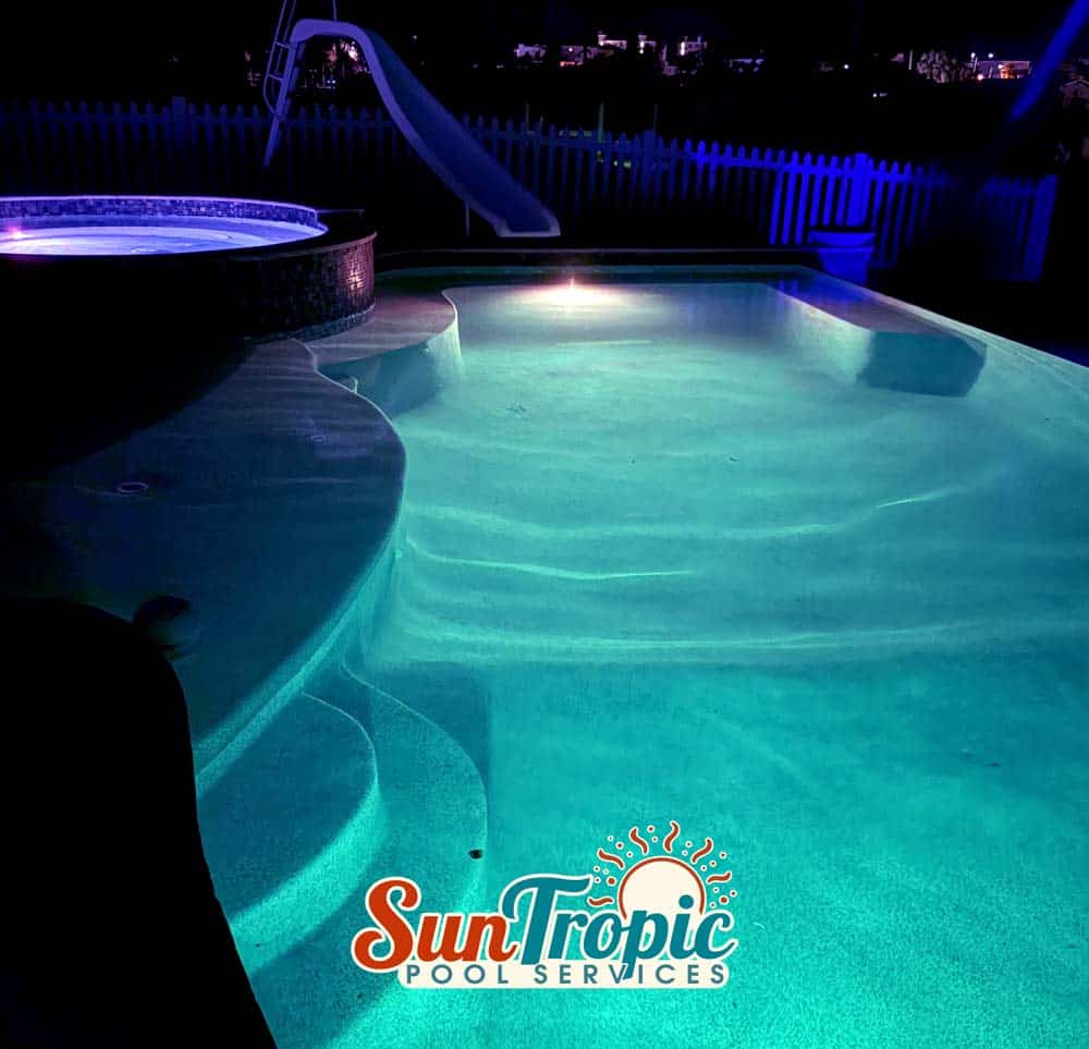LED lit pool in Largo, Florida