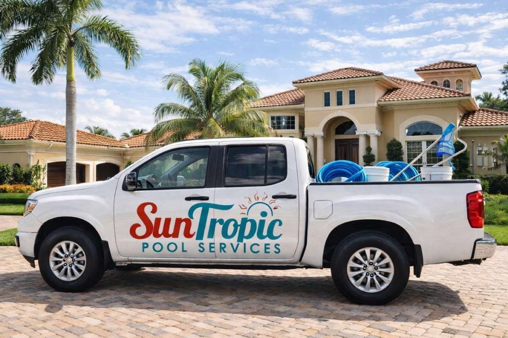 The SunTropic Pools Truck on location in St. Pete Beach
