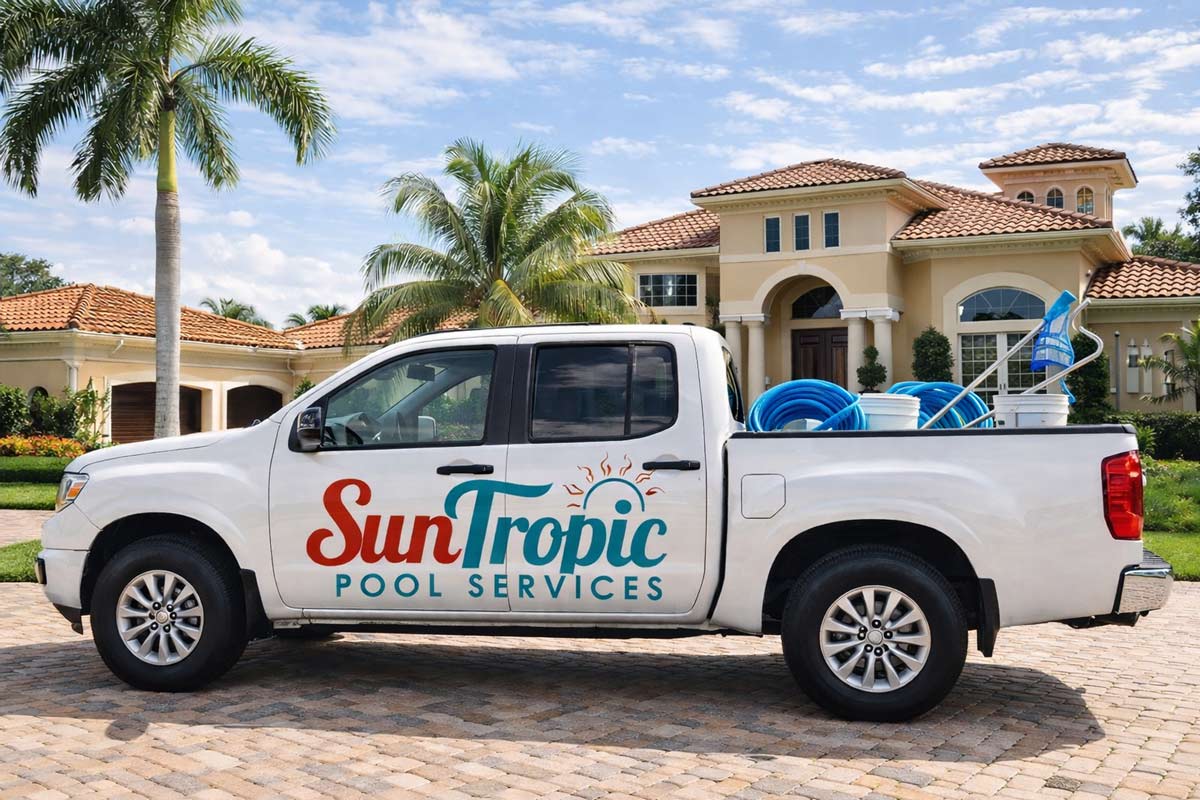 The SunTropic Pools Truck on location in St. Pete Beach